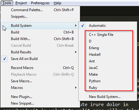Algumas opções de build systems preexistentes