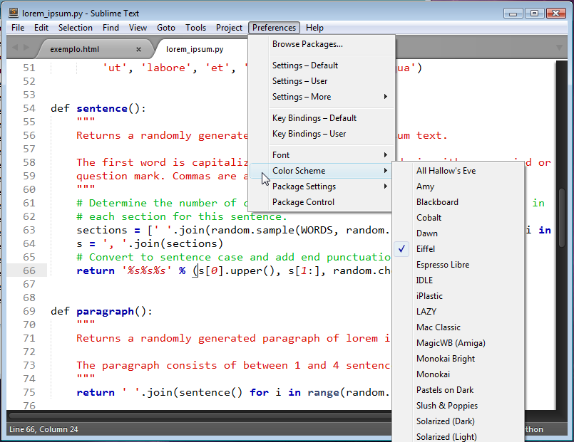 Escolhendo esquemas de cores