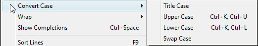 Menu Edit | Convert Case