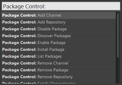 Comandos do Package Control